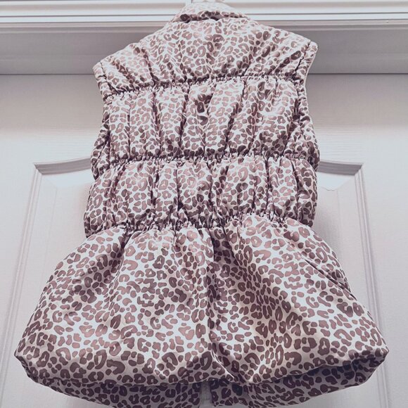 Beverly Hills Princess Girls Cheetah Print Puffy Vest-Size 7-8-Pockets-Tan/Cream - Picture 11 of 16